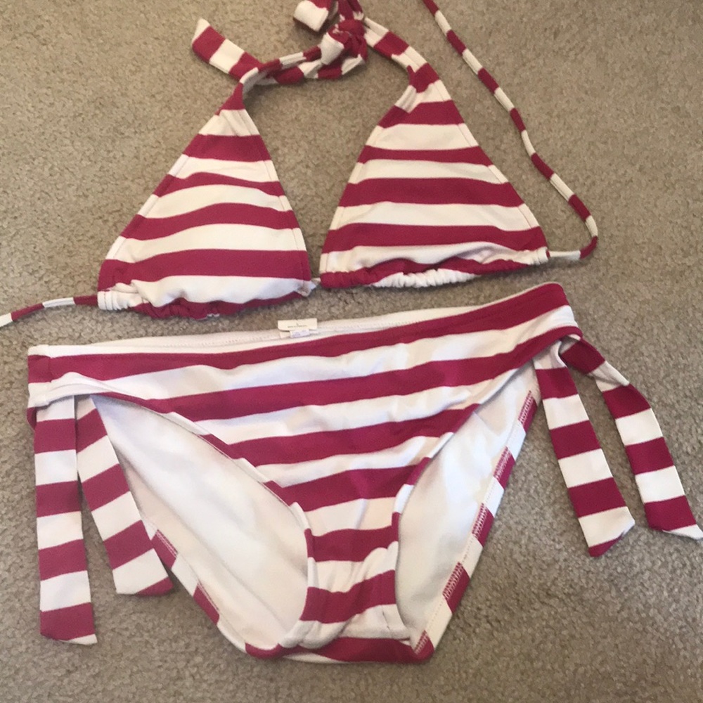 Striped bathing suit set